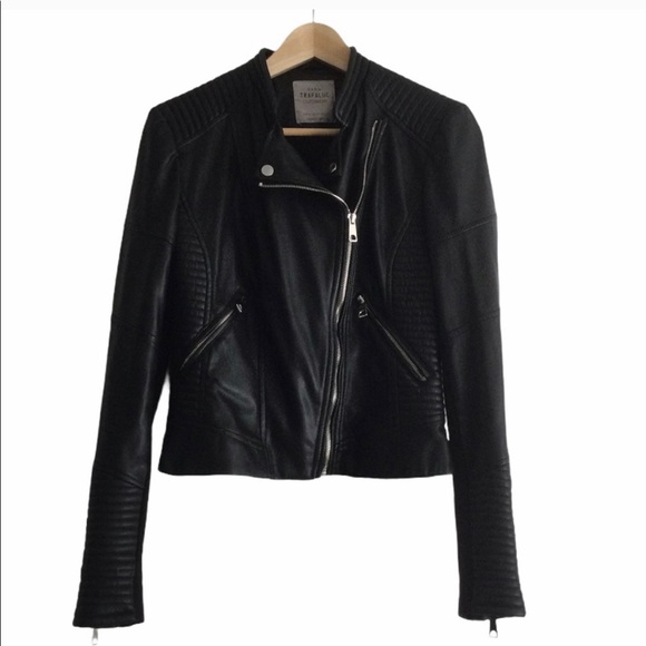 Zara Jackets & Blazers - Zara faux black leather jacket